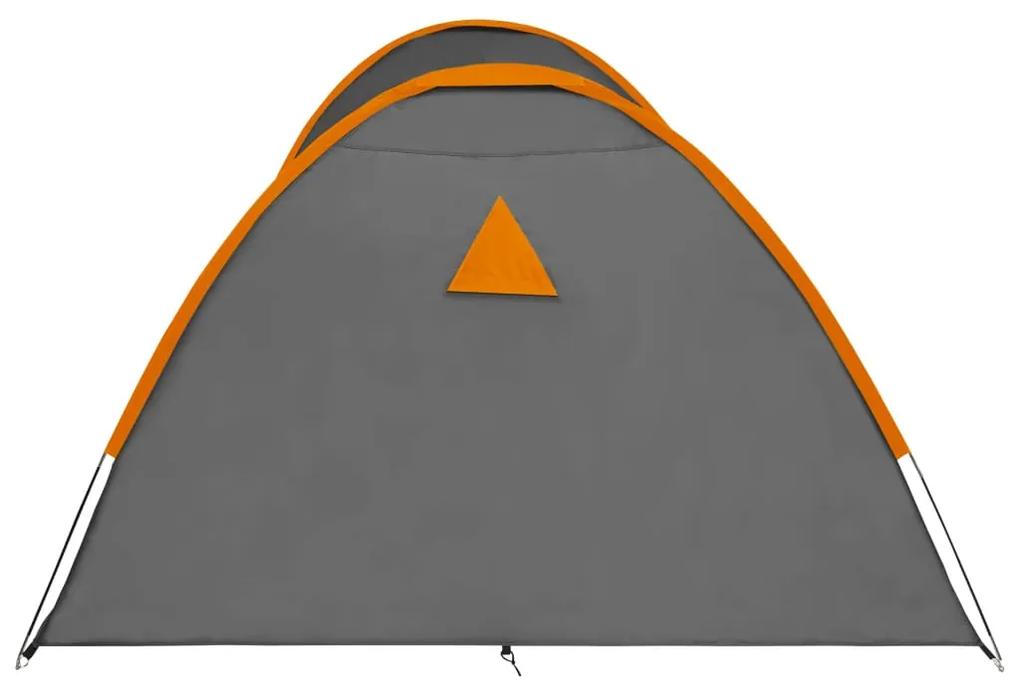 Tenda iglu de campismo 650x240x190 cm 8 pessoas cinza e laranja