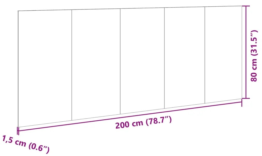 Cabeceira cama c/ armários 200cm deriv. de madeira cinza sonoma