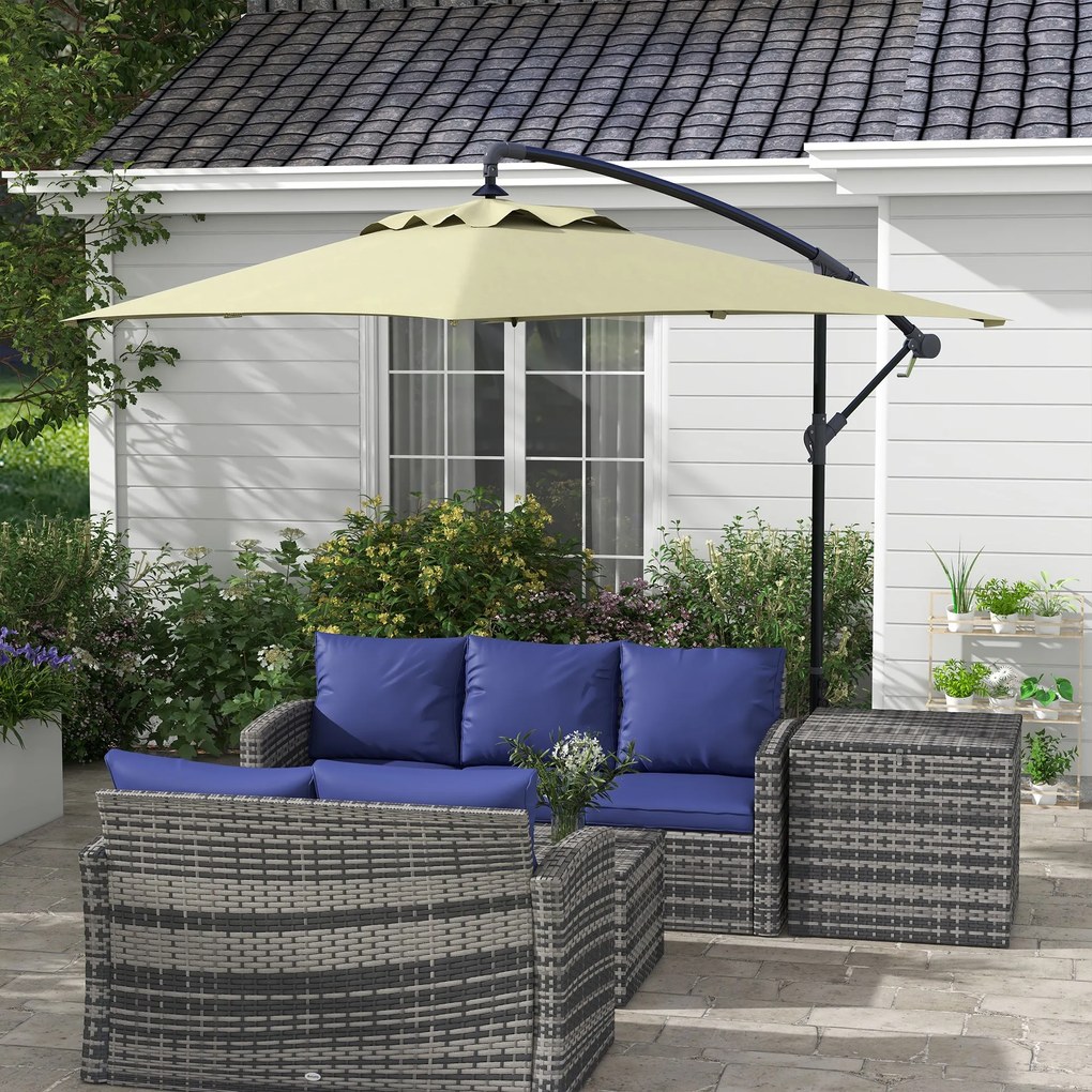 Chapéu de Sol Excêntrico 294x193 cm Chapéu de Sol de Jardim com Base C