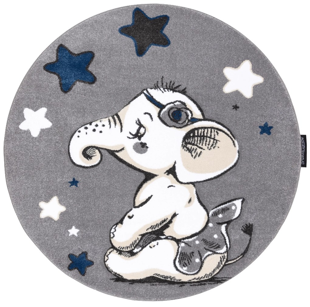 Tapete PETIT ELEPHANT ELEFANTE ESTRELA círculo cinzento