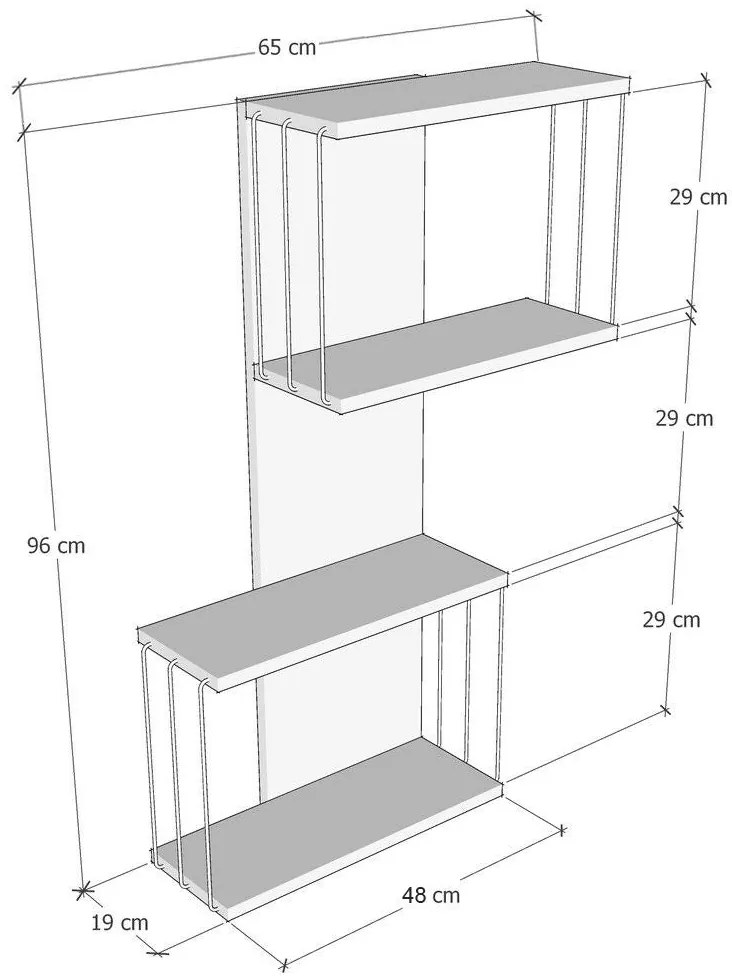 Prateleira de Parede Destan – Pinheiro – 65x96x19 cm