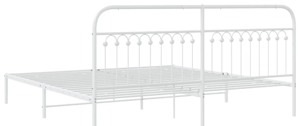 Estrutura de cama com cabeceira 200x200 cm metal branco