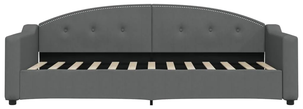 Sofá-cama com gavetão 80x200 cm tecido cinzento-escuro
