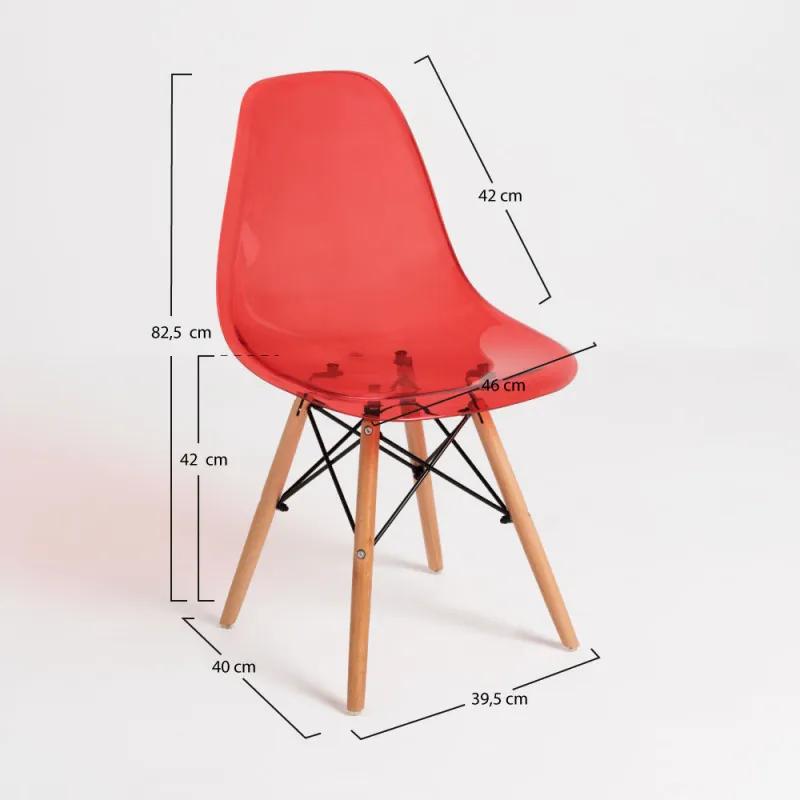 Cadeira Tower Transparente - Vermelho