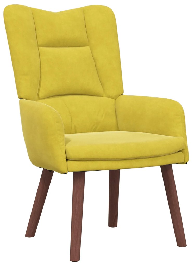 Cadeira Relaxante vidaXL Amarelo Veludo