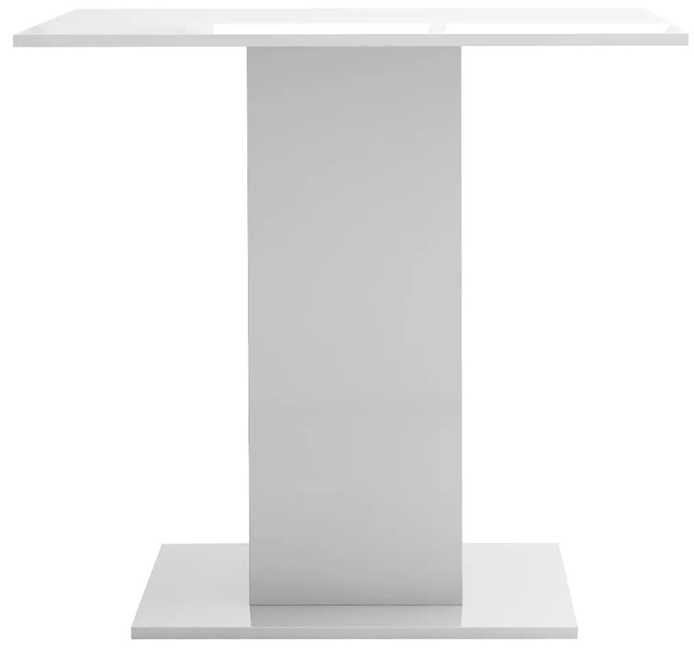 Mesa de jantar 80x80x75 cm contraplacado branco brilhante