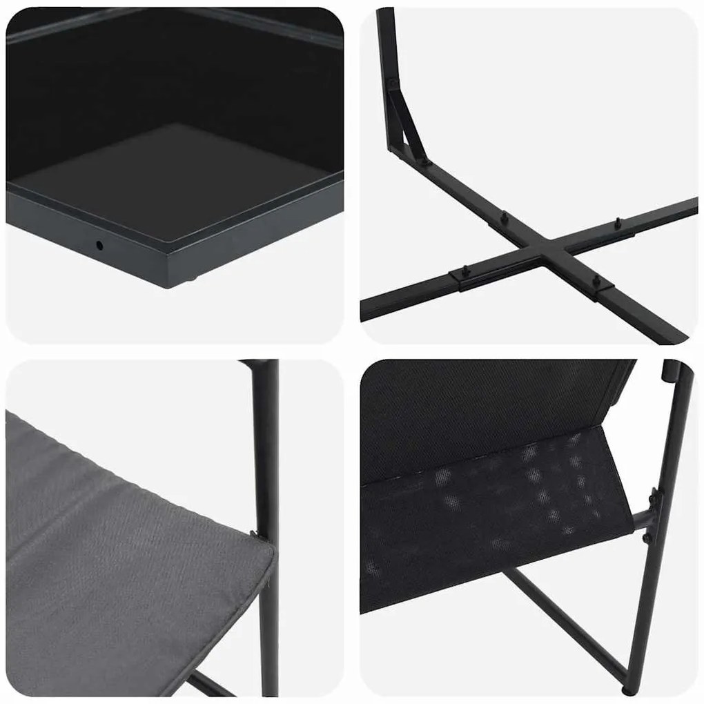 Conjunto de Jantar de Jardim de 9 Peças com Almofadas em Aço e Textile