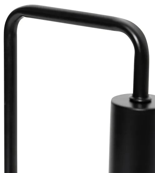 Candeeiro de mesa moderno preto com carregamento sem fios - Facil Moderno