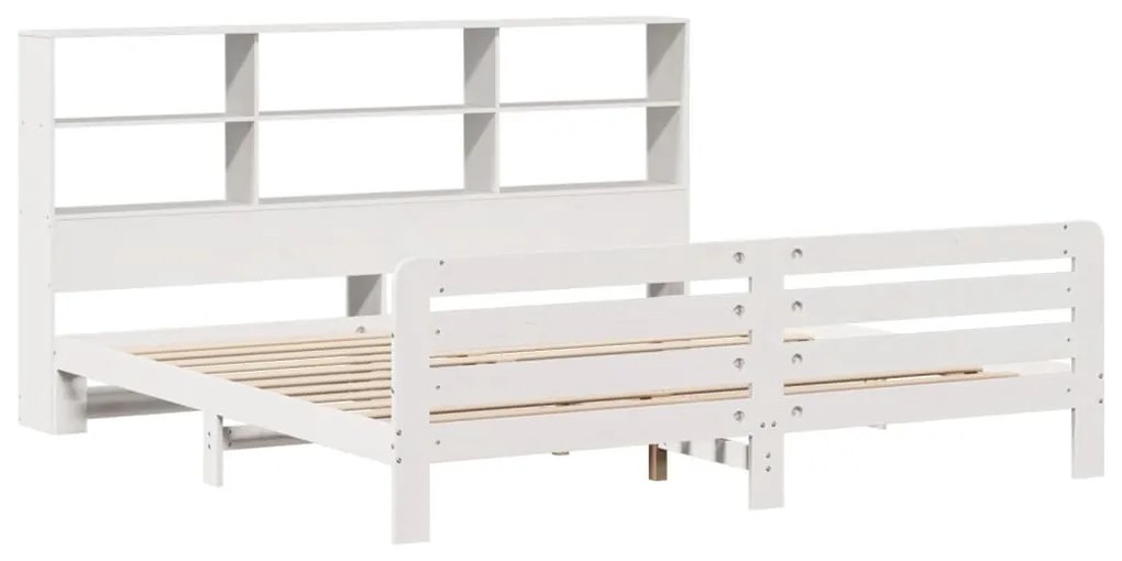 Cama sem colchão 180x200 cm madeira de pinho maciça branco
