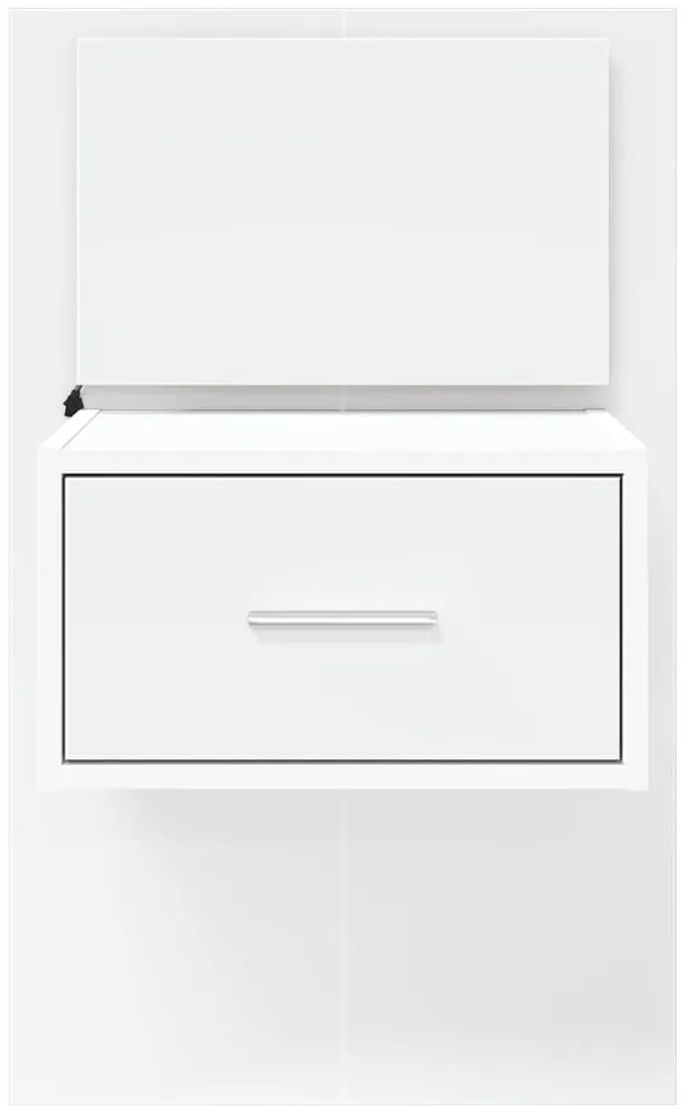 Mesa de cabeceira de parede com luzes LED branco