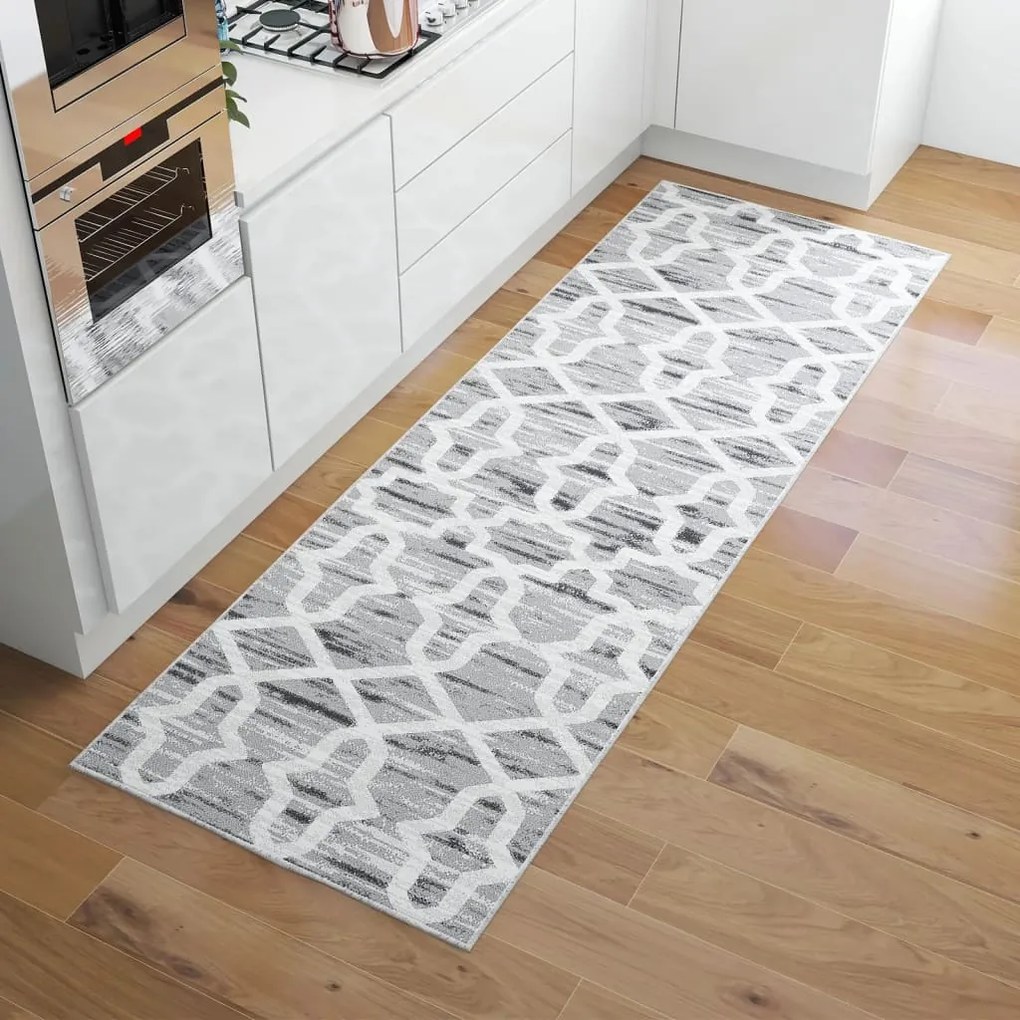 337162 vidaXL Tapete/passadeira lavável poliéster 100x300 cm estampado