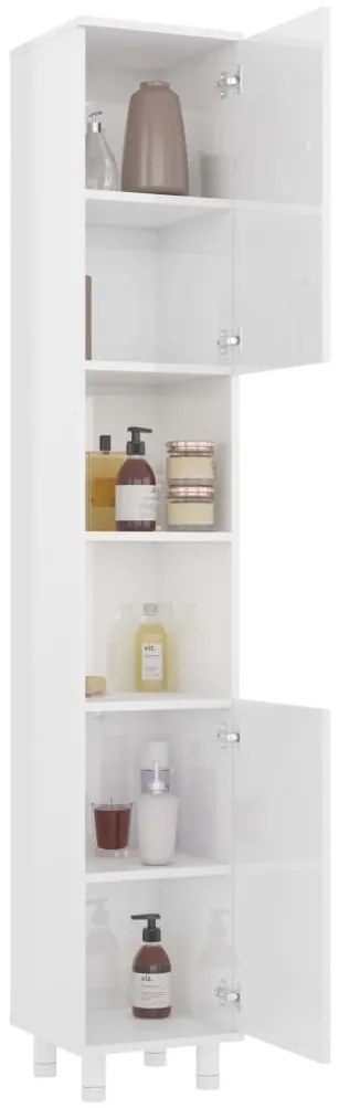 Armário casa de banho derivados de madeira branco brilhante