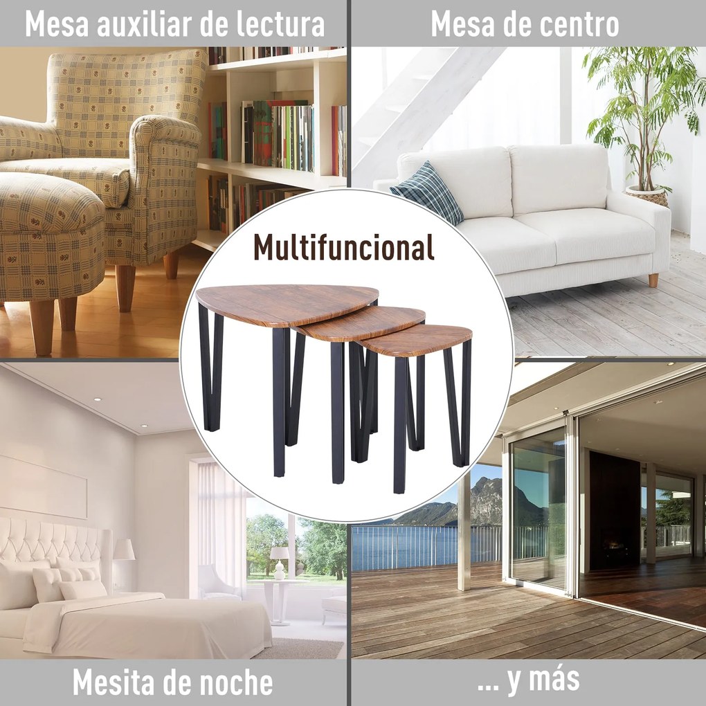 Conjunto de 3 Mesas de Café Nido Mesa de Café Moderna Mesa Auxiliar Me