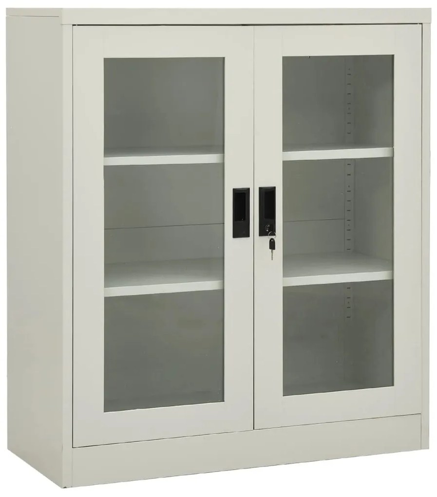 Armário de escritório 90x40x105 cm aço cinzento-claro