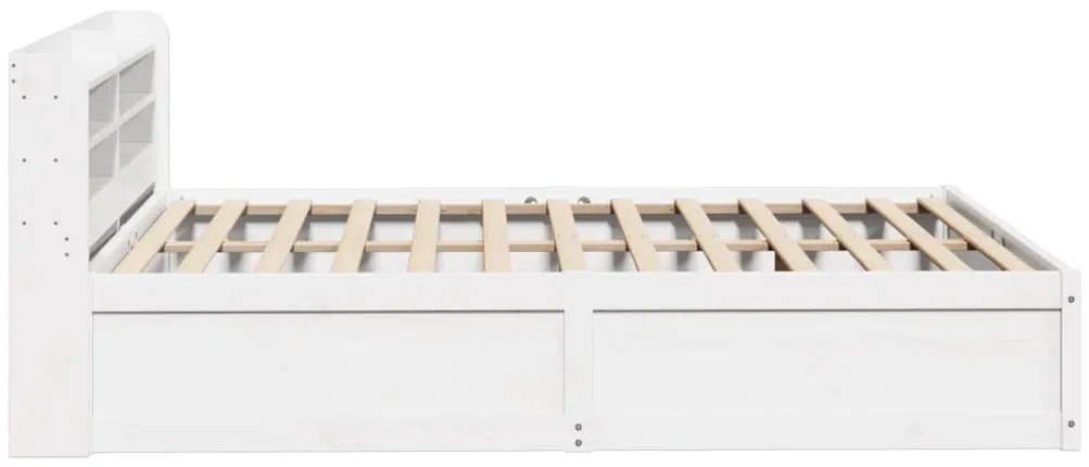 Estrutura de cama c/ cabeceira 150x200 cm pinho maciço branco