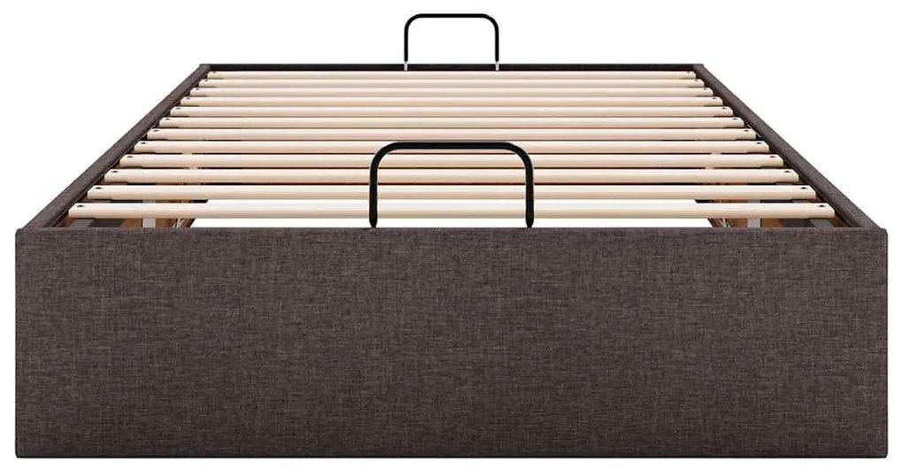Estrutura de cama otomana sem colchão 100x200cm castanho escuro