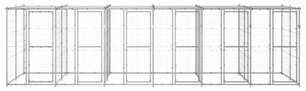 Canil de exterior com telhado 14,52 m² aço galvanizado