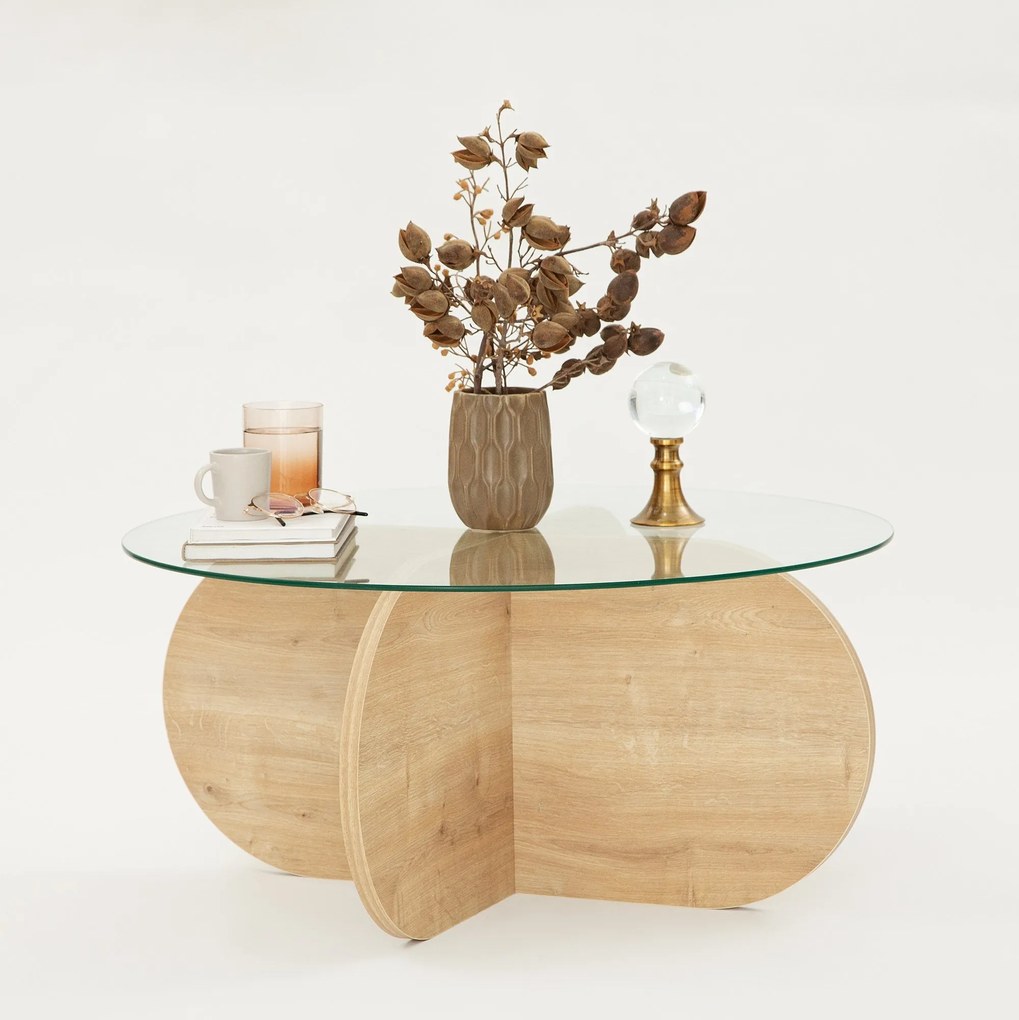 Mesa de Café Bubble - Carvalho Safira - 75cm x 35cm x 75cm