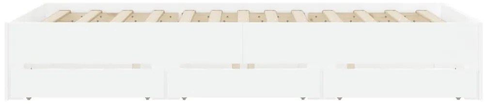 Estrutura de cama c/ gavetas 135x190cm derivados madeira branco
