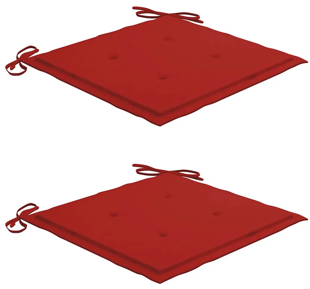 Cadeira de baloiço com almofadão vermelho teca maciça