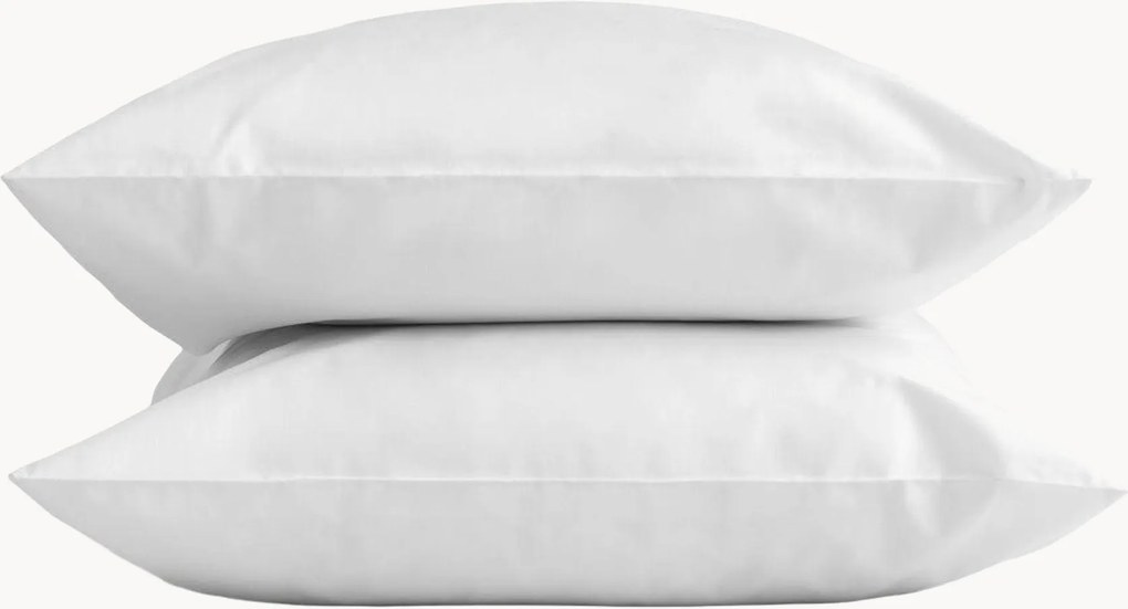 Fronhas de almofada em percal de algodão White, conjunto de 2