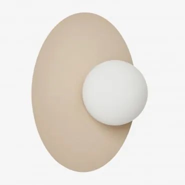 Aplique De Parede Em Ferro E Vidro Anine Tapioca Bege & Ø30 Cm - Sklum