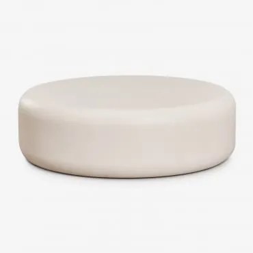 Mesa De Centro Redonda Ø100 Cm Em Cimento Fonelas Tapioca Bege - Sklum