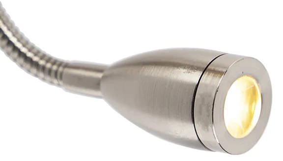 Candeeiro de Parede Inteligente Aço com Abaajur Cinza incl. Wifi A60 - Stacca