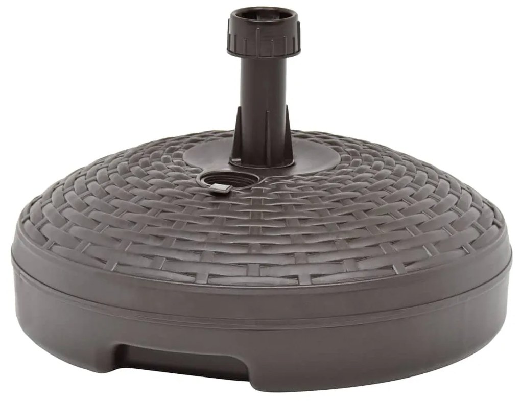 vidaXL Base guarda-sol c/ areia/água 20 L plástico vime castanho