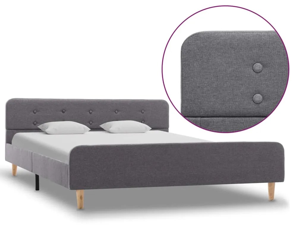 Estrutura de cama em tecido 160x200 cm cinzento-claro