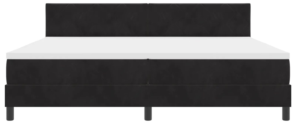 Cama Box Spring com Colchão Preta 200x200 cm Veludo