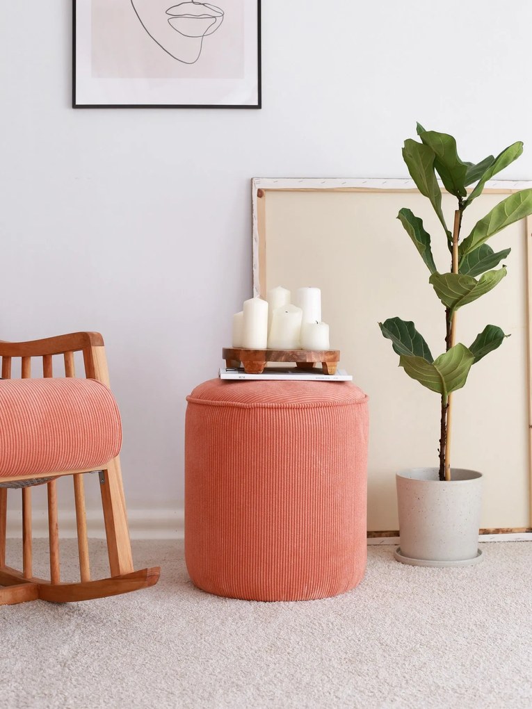 Pouffe Teddy – Coral – 43x45x43 cm