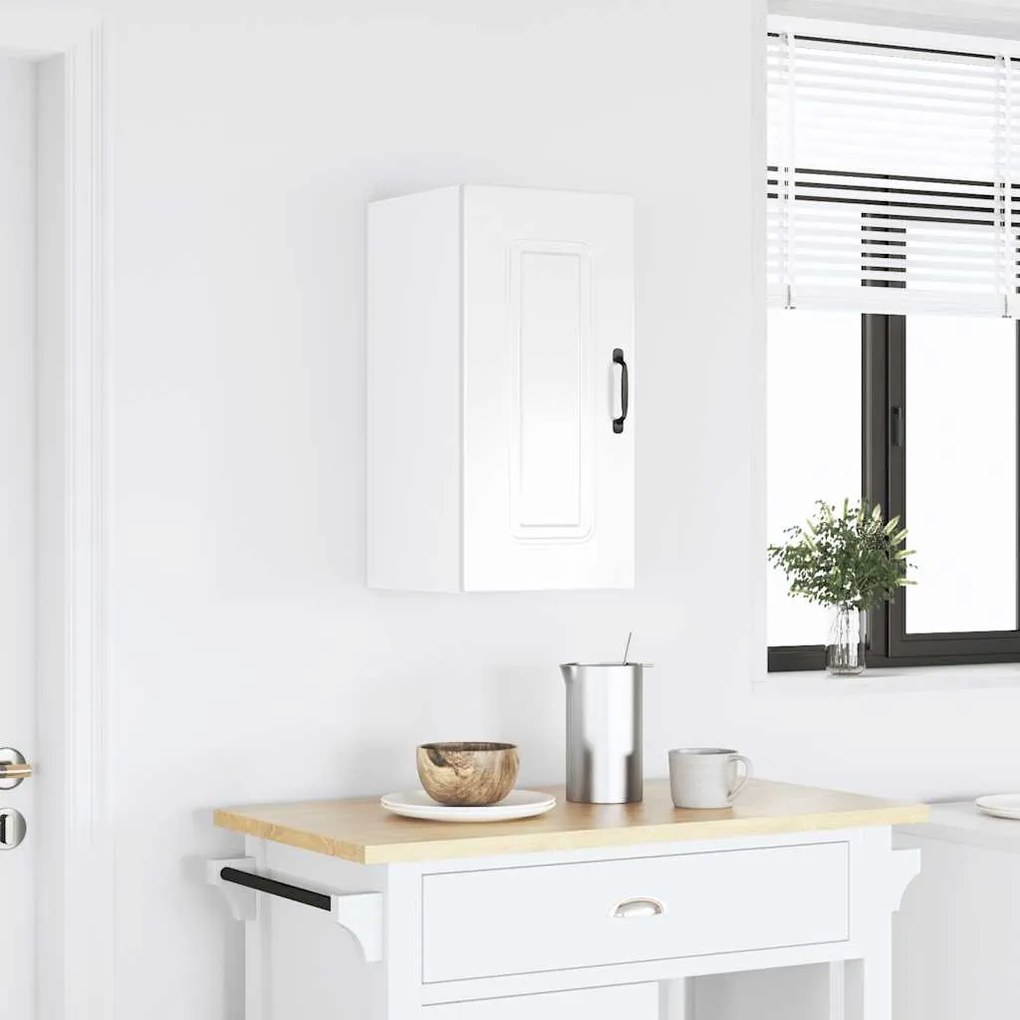 vidaXL Armário de parede de cozinha Kalmar branco alto brilho
