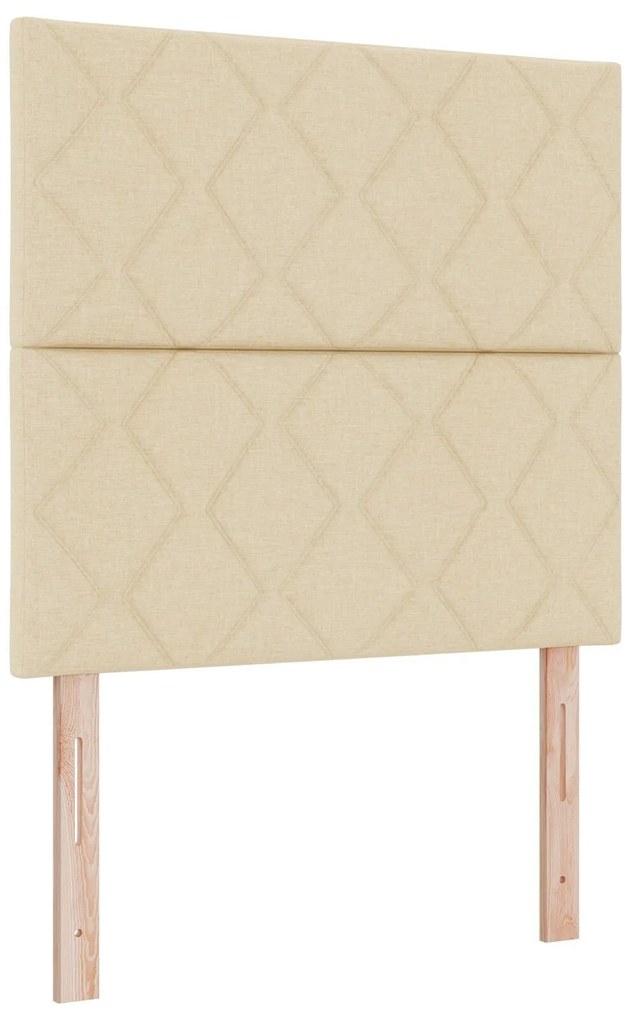Cama Box Spring vidaXL com Colchão e LED Creme 90x200 cm Tecido