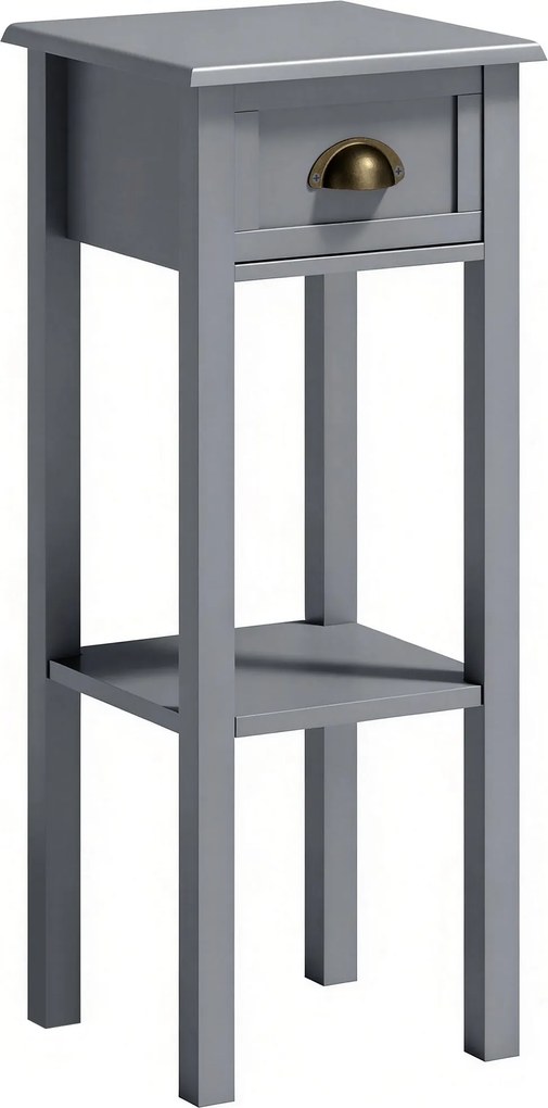 HOMCOM Mesa de Apoio com Gaveta e Prateleira de Armazenamento Estilo Moderno 30x30x75cm Branco | Aosom Portugal