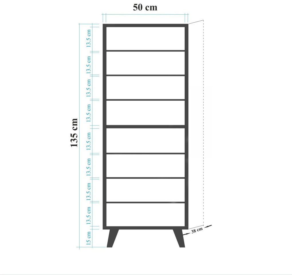 Armário de Calçado Filinta – Carvalho Sonoma – 50 cm x 135 cm x 38 cm
