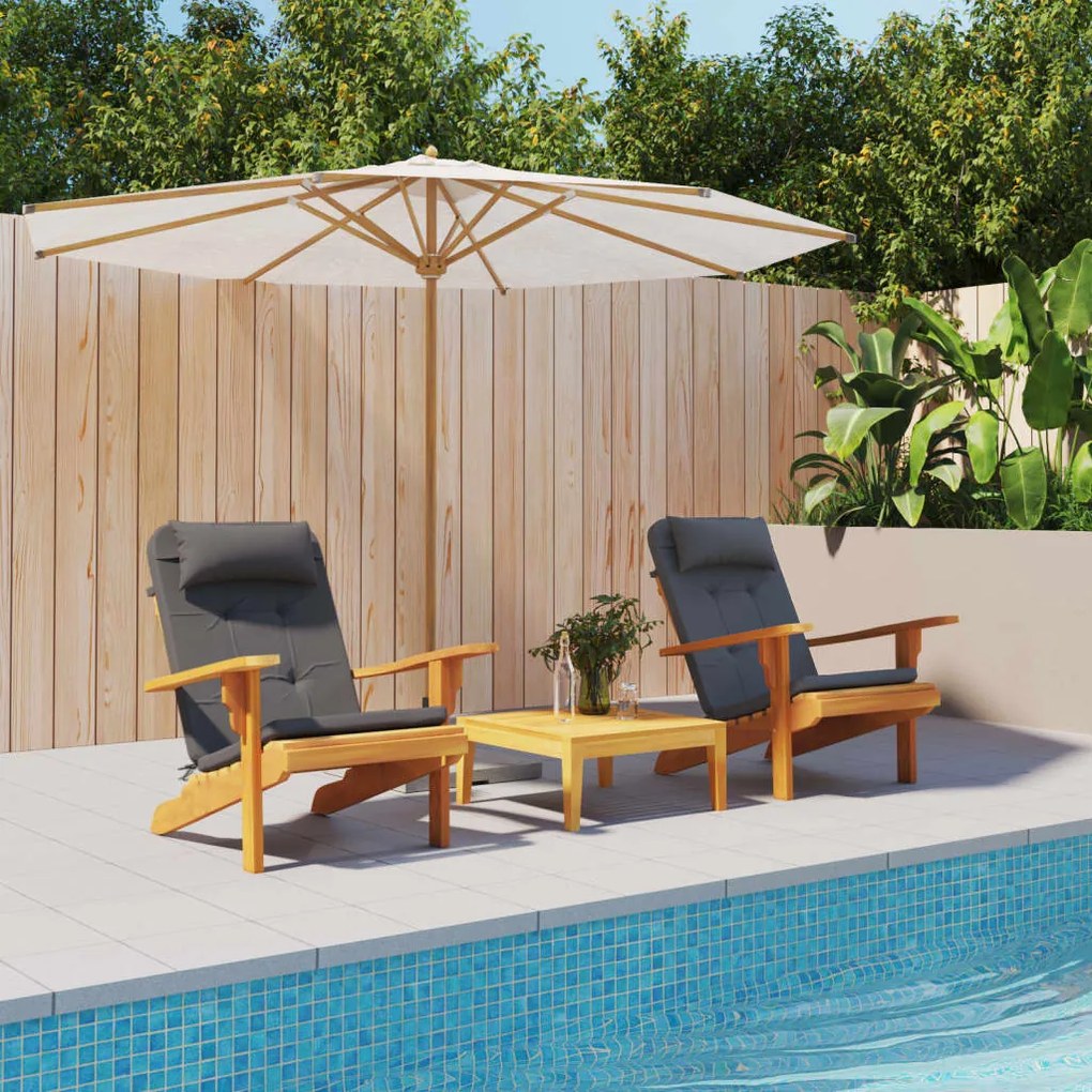 361830 vidaXL Almofadões p/ cadeira adirondack 2 pcs tecido oxford antracite