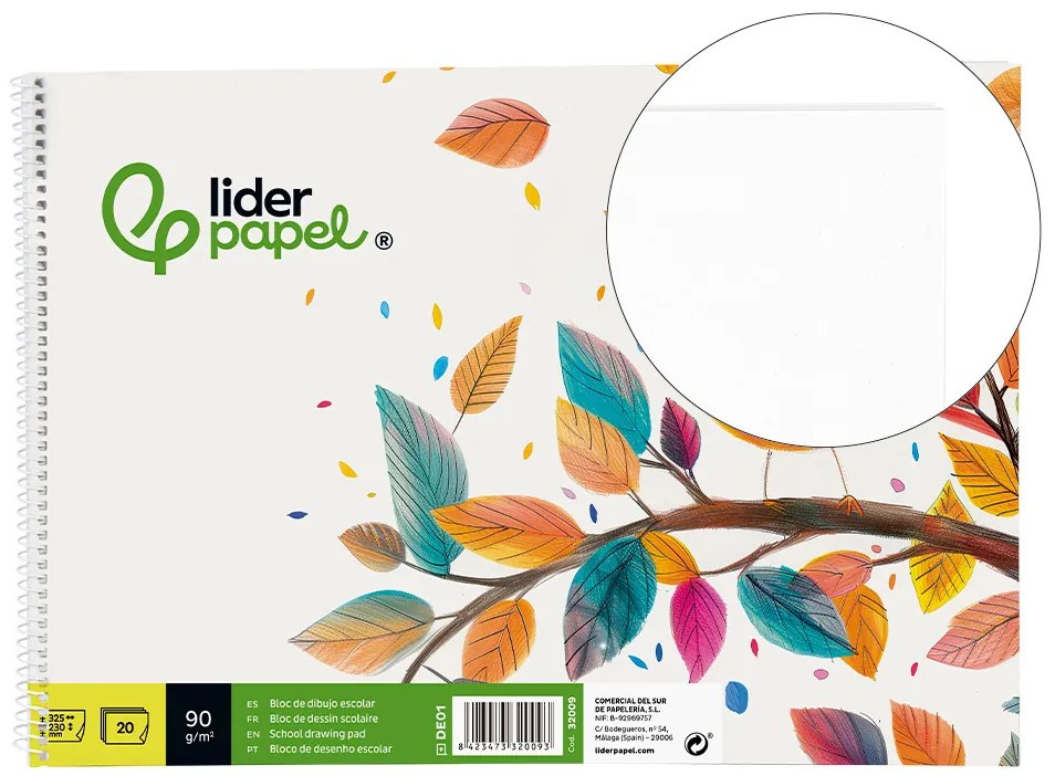 Bloco Desenho 20fls. 90grs Tamanho 230x325 mm