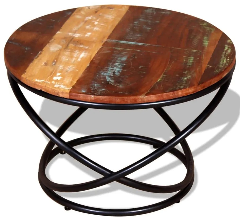 Mesa de centro 60x60x40 cm madeira reciclada maciça