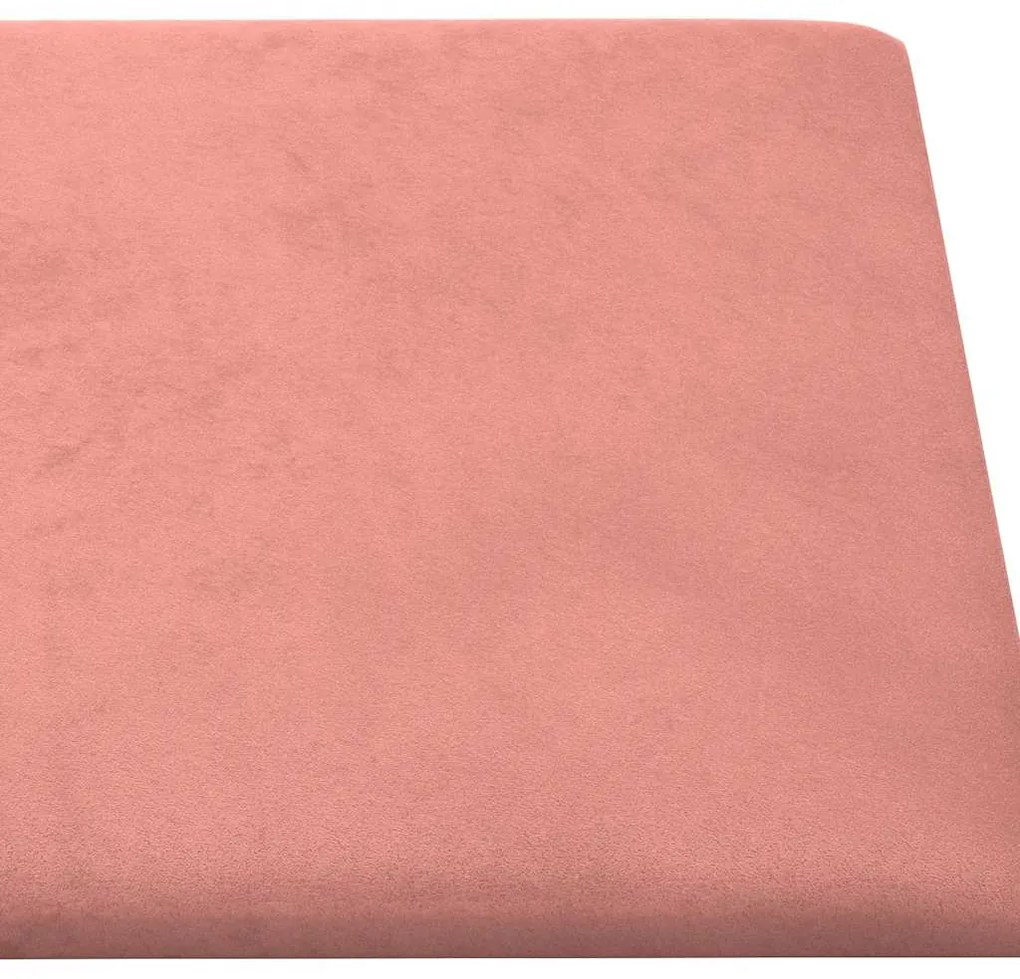 Painel de parede 12 pcs 30x30 cm veludo 1,08 m² rosa