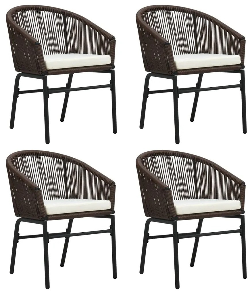 5 pcs conjunto de jantar para jardim castanho