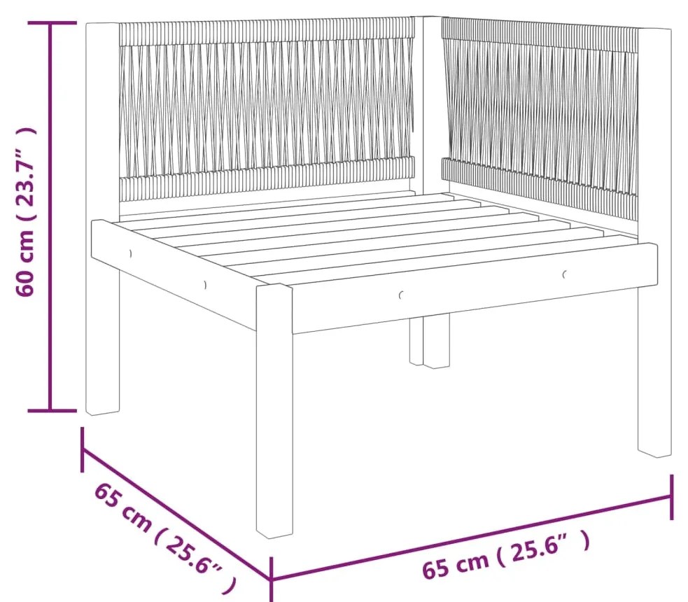 Sofás de canto p/ jardim 2 pcs c/ almofadões acácia maciça