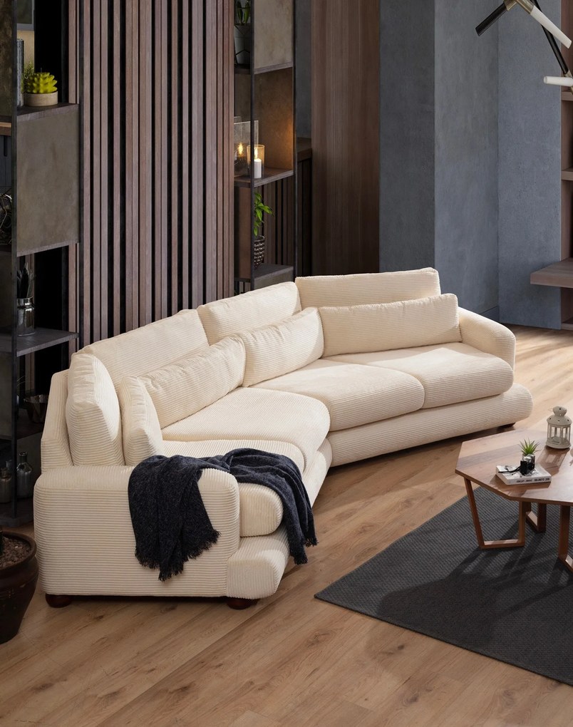 Sofá de 4 Lugares River – Bege – 330 cm x 105 cm x 90 cm