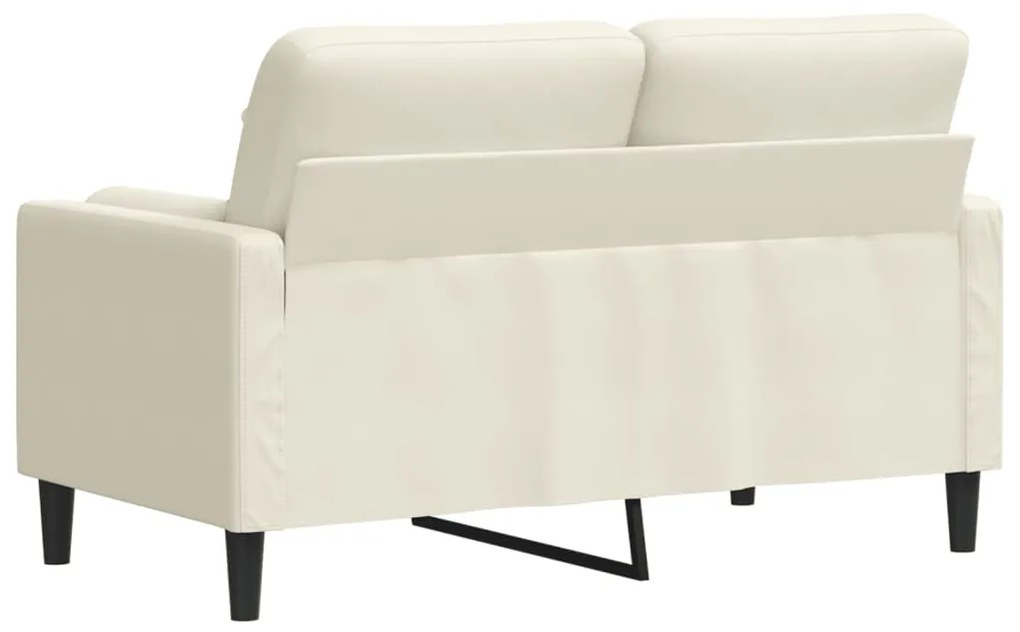 Sofá 2 lugares c/ almofadas decorativas 120 cm veludo creme