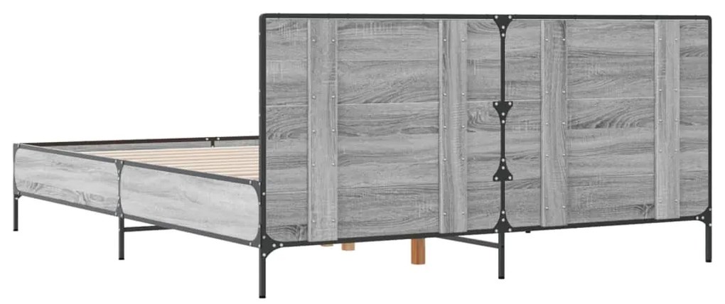 Estrutura de cama 135x190 cm derivados de madeira/metal