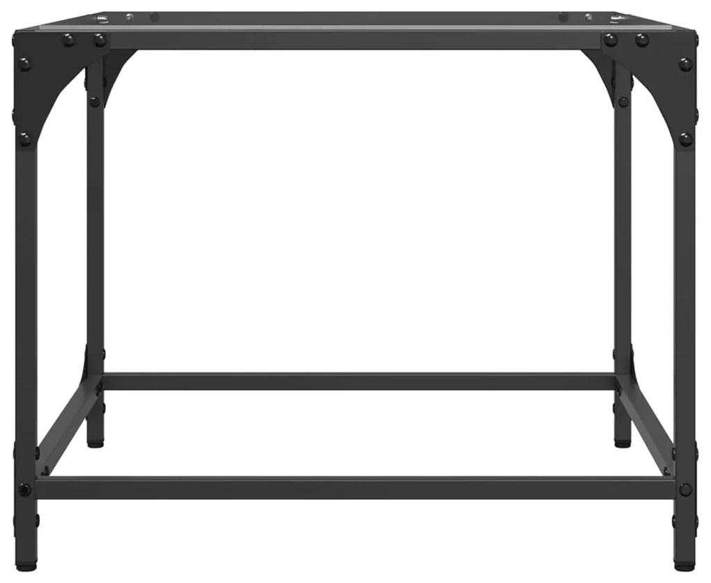 Mesas de centro c/ topo vidro transparente 2 pcs 50x50x40cm aço