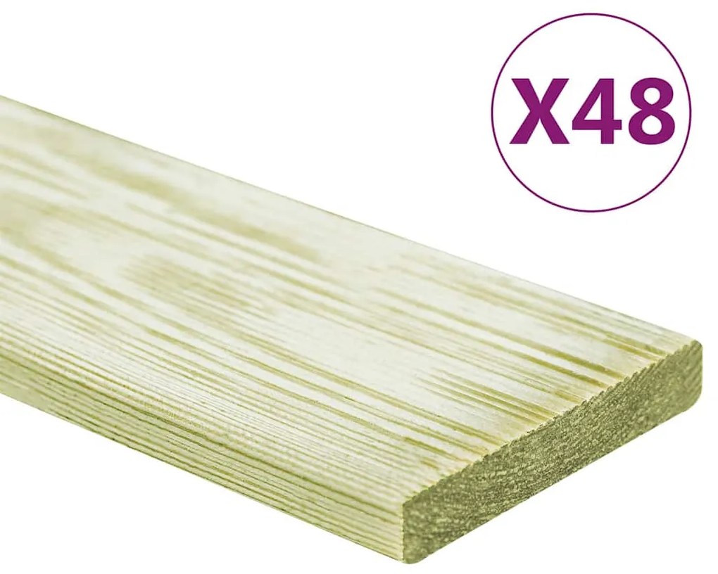 Tábuas de terraço 48 pcs 5,76 m² 1m pinho maciço impregnado