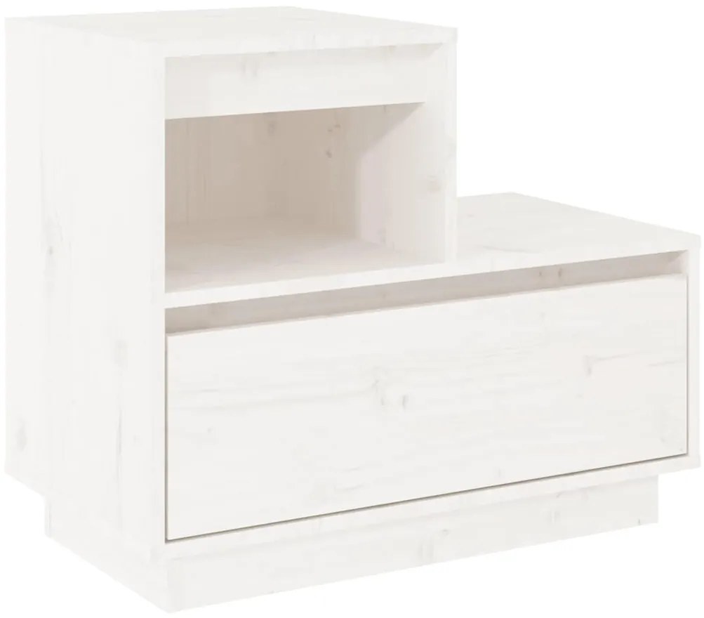 Mesas de cabeceira 2 pcs 60x34x51 cm pinho maciço branco