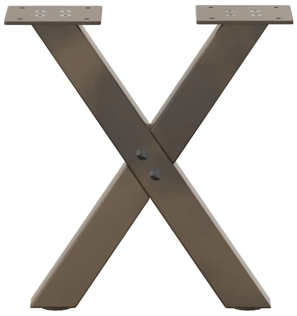 Pés para mesa de centro em formato de X, 2 peças, aço natural, 30x(30-