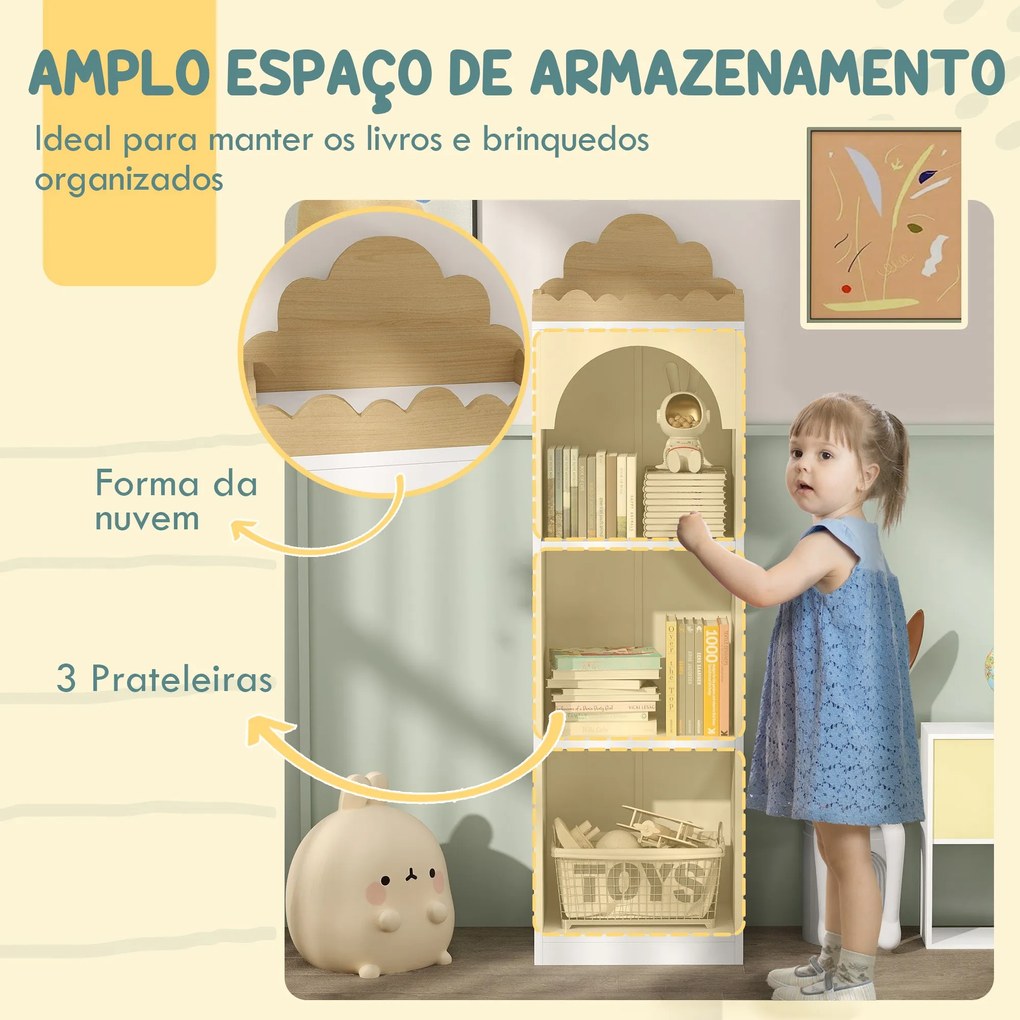 AIYAPLAY Estante para Livros Infantil Estante para Livros de 3 Niveis